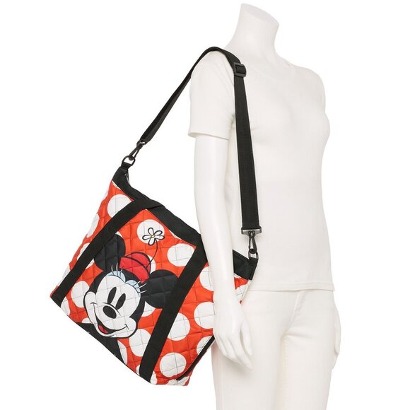 Disney Minnie Mouse Tote Bag with Mickey Card Wallet - Travel Weekender Bag - Picture 3 of 9